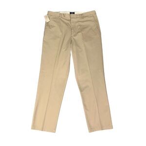 Dockers Pants Mens 38 Khaki Stone Cotton D4 Relaxed Fit True Chino Flat Front
